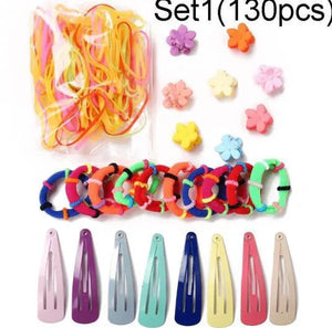 Girls Hair-tie Rubber Band Clip Set Headbands Hair Accessor