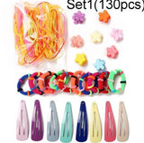 Girls Hair-tie Rubber Band Clip Set Headbands Hair Accessor