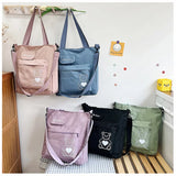 Nylon College Student Handbag Large Capacity Shoulder Messenger Bag