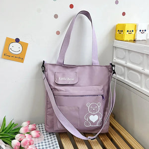 Nylon College Student Handbag Large Capacity Shoulder Messenger Bag