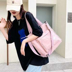 Nylon College Student Handbag Large Capacity Shoulder Messenger Bag