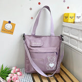 Nylon College Student Handbag Large Capacity Shoulder Messenger Bag