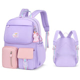 Girls Kids Backpack Schoolbag Rucksack Primary Bookbags with Pendant