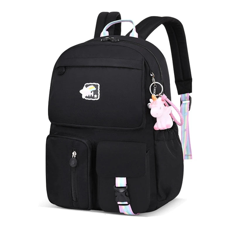 Girls Kids Backpack Schoolbag Rucksack Primary Bookbags with Pendant