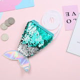 Girls Mermaid Tail Crossbody Coin Purse Wallet Card Holder in Various Colors