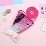 Girls Mermaid Tail Crossbody Coin Purse Wallet Card Holder in Various Colors
