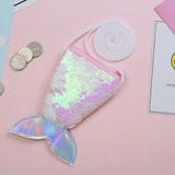 Girls Mermaid Tail Crossbody Coin Purse Wallet Card Holder in Various Colors