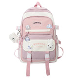 Girls Medium Backpack Plush Pendant Teens Travel Daypack School Bookbag