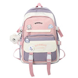 Girls Medium Backpack Plush Pendant Teens Travel Daypack School Bookbag