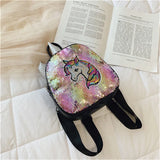 Girls Mini Backpack Sequins Unicorn Small Bag Casual Travel Bag