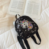 Girls Mini Backpack Sequins Unicorn Small Bag Casual Travel Bag