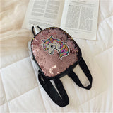 Girls Mini Backpack Sequins Unicorn Small Bag Casual Travel Bag