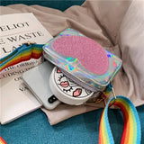 Girls Mini Crossbody Hand Bag Children's PU Leather Rainbow Love Princess Coin P