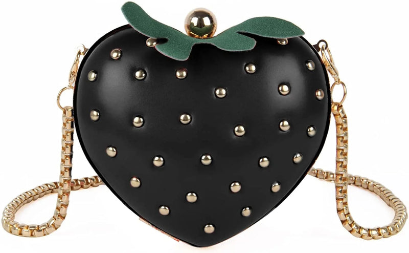 Mini Strawberry Crossbody Handbag Love Rivet Shoulder Bag Clutch Evening Box