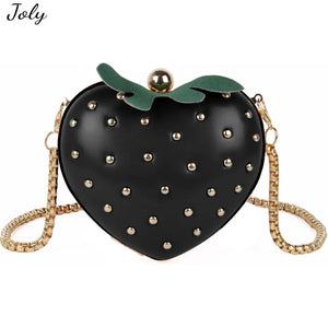 Mini Strawberry Crossbody Handbag Love Rivet Shoulder Bag Clutch Evening Box