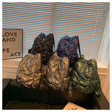 Women's Nylon Space Down Shoulders Bag Quilted School Backpack