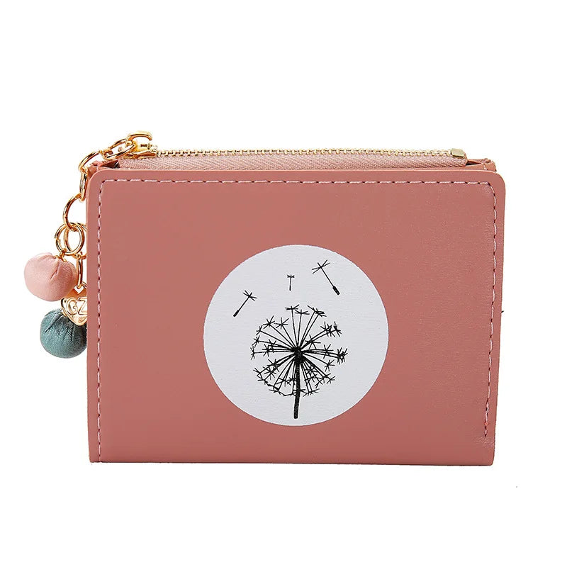 Girls PU Leather Short Wallets Women Cartoon Coin Purses Clutch Students' Card H
