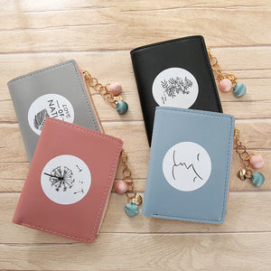 Girls PU Leather Short Wallets Women Cartoon Coin Purses Clutch Students' Card H