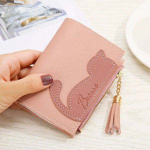 Girls PU Leather Short Wallets Women Cartoon Coin Purses Clutch Students' Card H