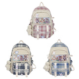Girls Plaid School Bag Large Capacity Rucksack