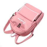 Pink Preppy Style School Bag with Pendant, Waterproof Travel Bagpack