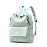 Pink Preppy Style School Bag with Pendant, Waterproof Travel Bagpack