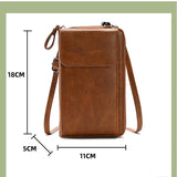 Women's Soft Leather Crossbody Bag Large Capacity Zipper Messenger