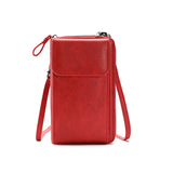 Women's Soft Leather Crossbody Bag Large Capacity Zipper Messenger