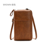 Women's Soft Leather Crossbody Bag Large Capacity Zipper Messenger