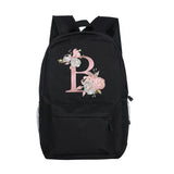Child Pink Letter Print Backpack Kindergarten Schoolbag
