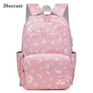 Sweet Print Girls School Backpack Large Capacity Student Bag