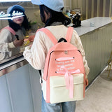 Girls School Bags Canvas Backpack Set
