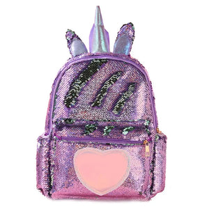 Sequin Unicorn Backpack Girls School Bag Hologram Women Travel Bags