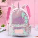 Sequin Unicorn Backpack Girls School Bag Hologram Women Travel Bags