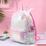 Sequin Unicorn Backpack Girls School Bag Hologram Women Travel Bags