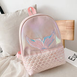 Girls Sequined Fish Tail Backpack Zipper Dream School Bag