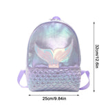 Girls Sequined Fish Tail Backpack Zipper Dream School Bag