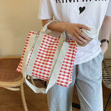 Girls Shopping Large Capacity Handbags Ladies Casual Canvas Shoulder Bag