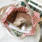 Girls Shopping Large Capacity Handbags Ladies Casual Canvas Shoulder Bag