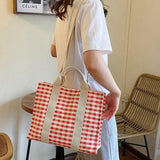 Girls Shopping Large Capacity Handbags Ladies Casual Canvas Shoulder Bag
