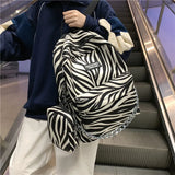 Leopard Print Chain Backpack for Teenage Girls