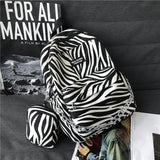 Leopard Print Chain Backpack for Teenage Girls