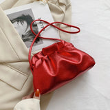 Girls' Solid Dumplings Bag PU Leather Messenger Bag Women's Shoulder Bags