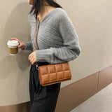 Girls' Small Square Bag One Shoulder Youth PU Leather Messenger Bag