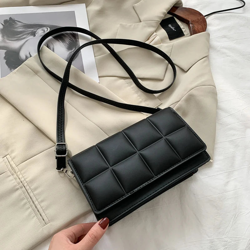 Girls' Small Square Bag One Shoulder Youth PU Leather Messenger Bag
