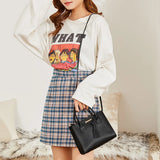 Girls' Small Square Bag PU Leather Messenger Handbag