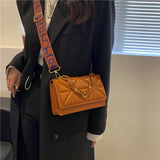 Youth PU Leather Messenger Bag Girls' Small Square Bag