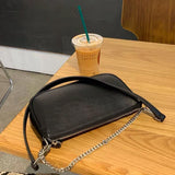 Women's Solid PU Leather Messenger Bag