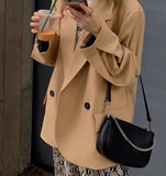 Women's Solid PU Leather Messenger Bag