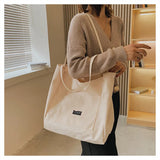 Girls Canvas Shoulder Bag Large Capacity Solid Travel Bag For Women